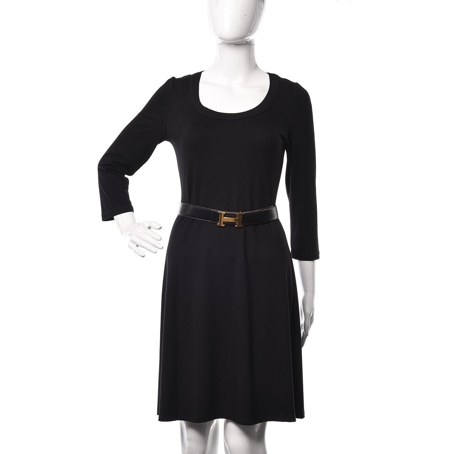 Hermes Box Togo 32mm H Belt 72 Black Gold 2 of 11