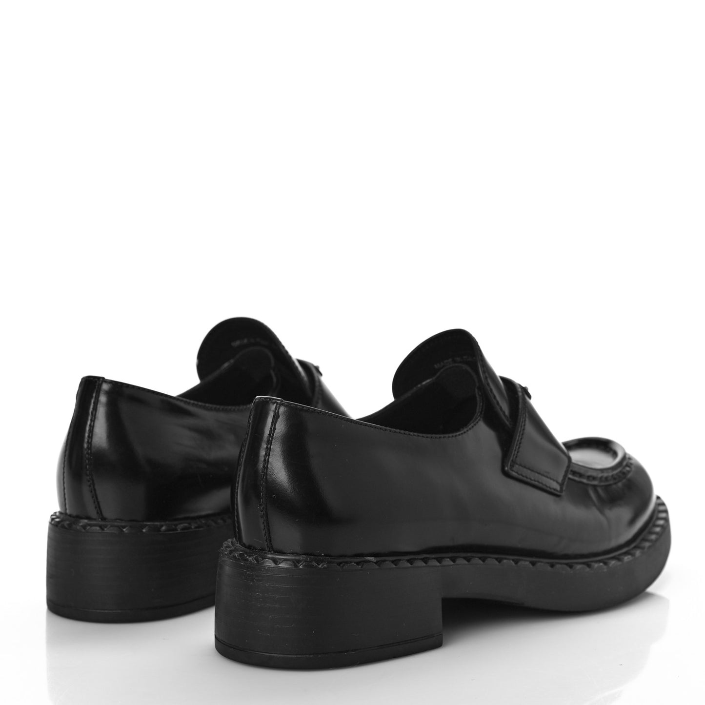 Spazzolato Metal Triangle Logo 50mm Loafers 41 Black