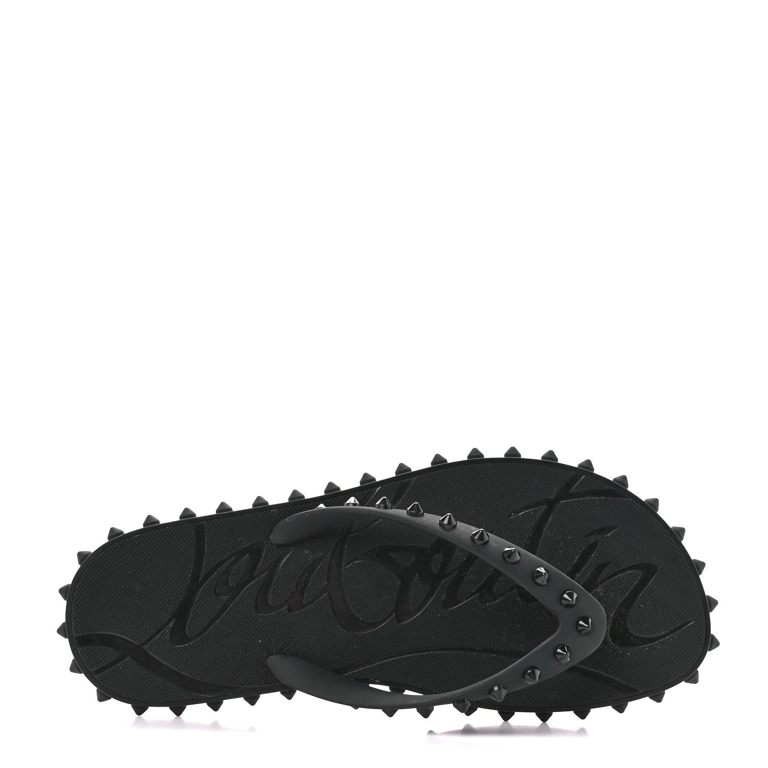 Christian Louboutin Rubber Spike Super Loubi Flip Flop Sandals 40 Black 7 of 7