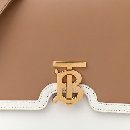 Burberry Smooth Calfskin Monogram Medium TB Bag Chalk White Camel 7 of 10
