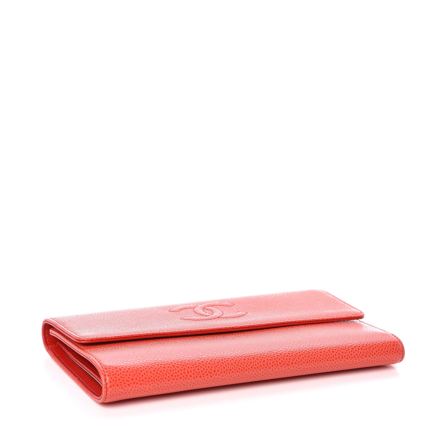 Caviar Timeless CC Large Flap Wallet Orange