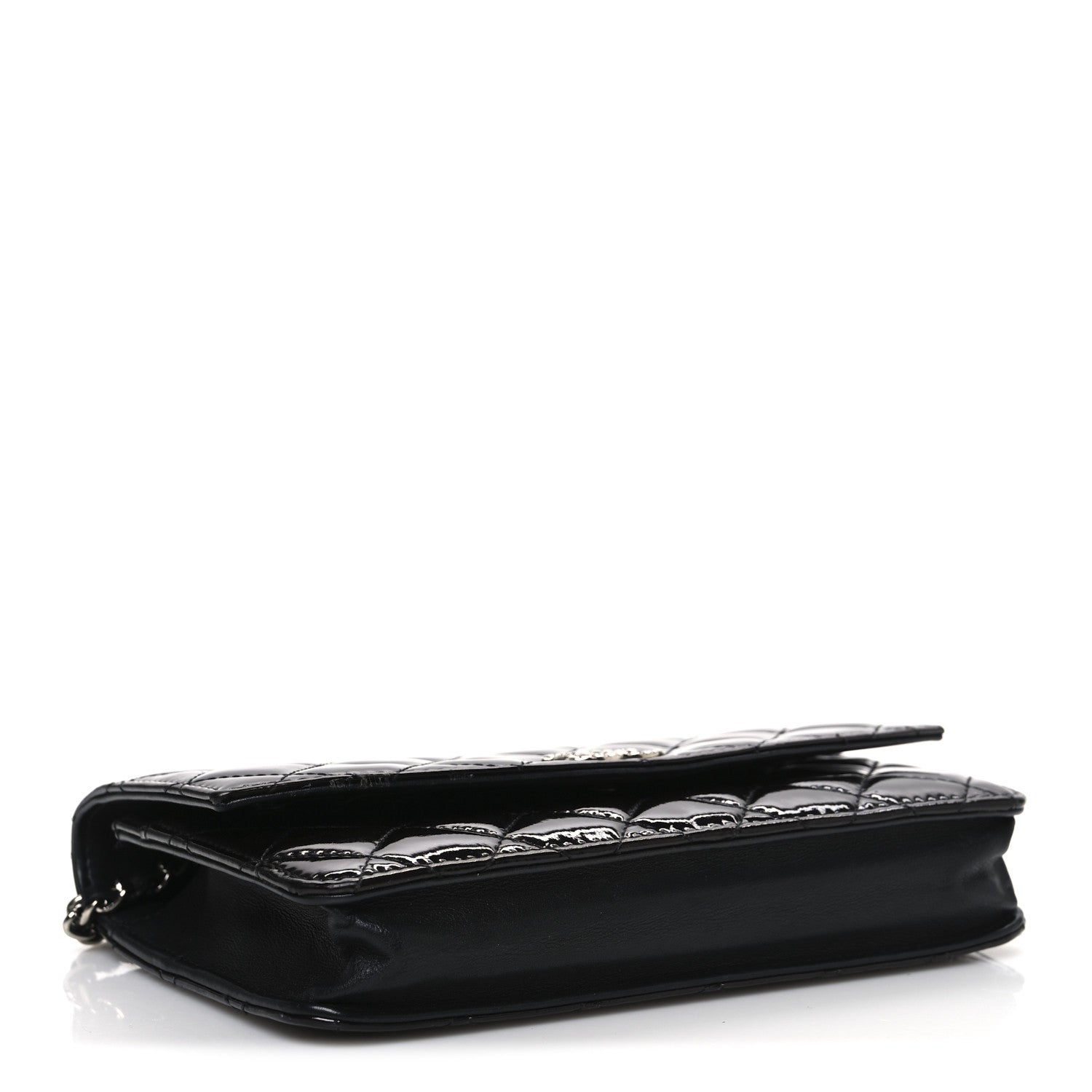 Chanel Patent Quilted Brilliant Wallet On Chain WOC Black 4 of 11