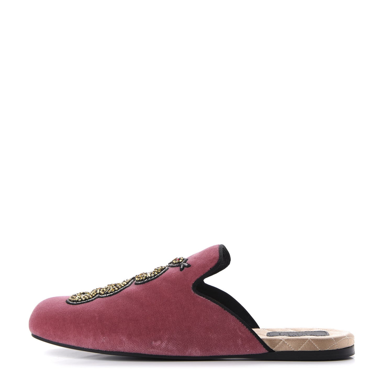 Velvet Crystal Snake Embroidered Womens Slippers 40 Tibet Red