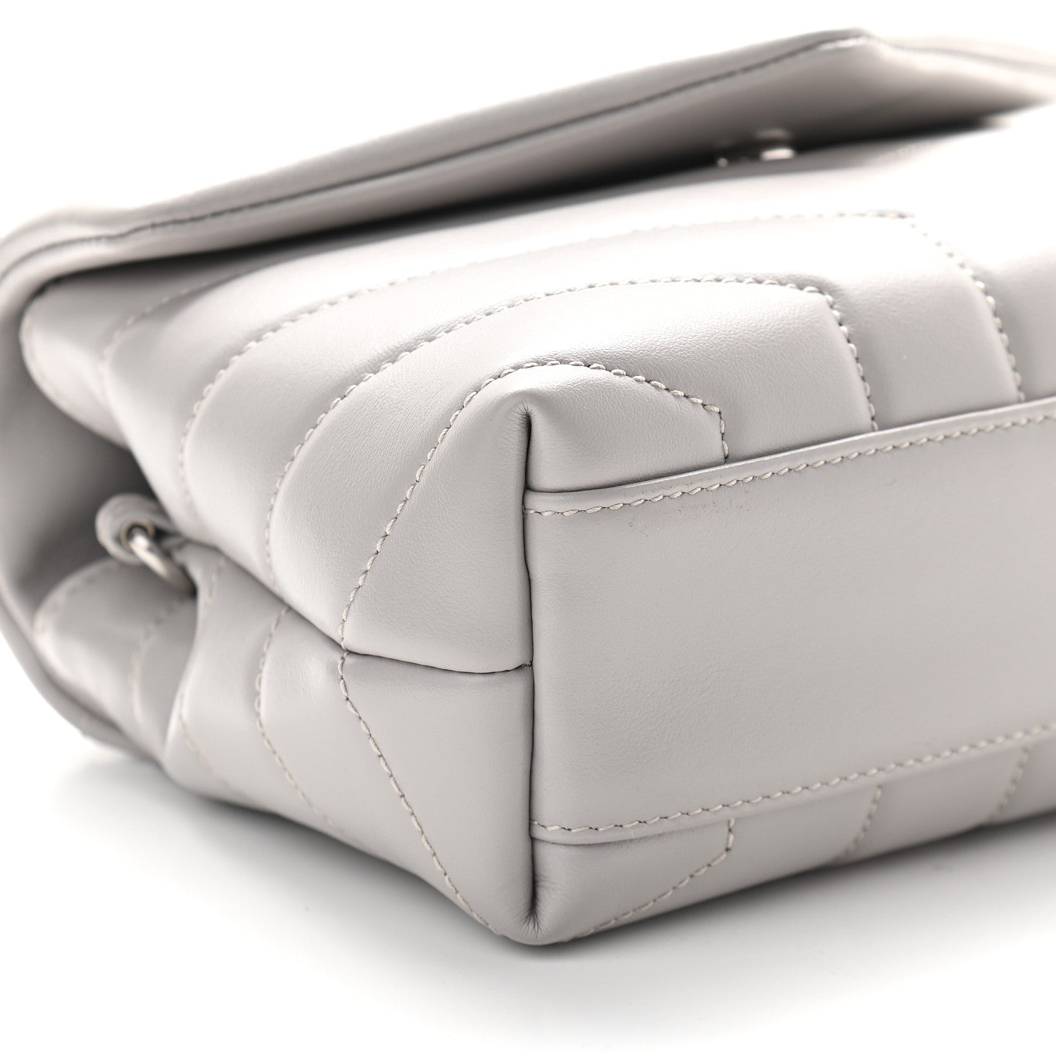 Saint Laurent Calfskin Y Quilted Monogram Toy Loulou Satchel Granite 8 of 9