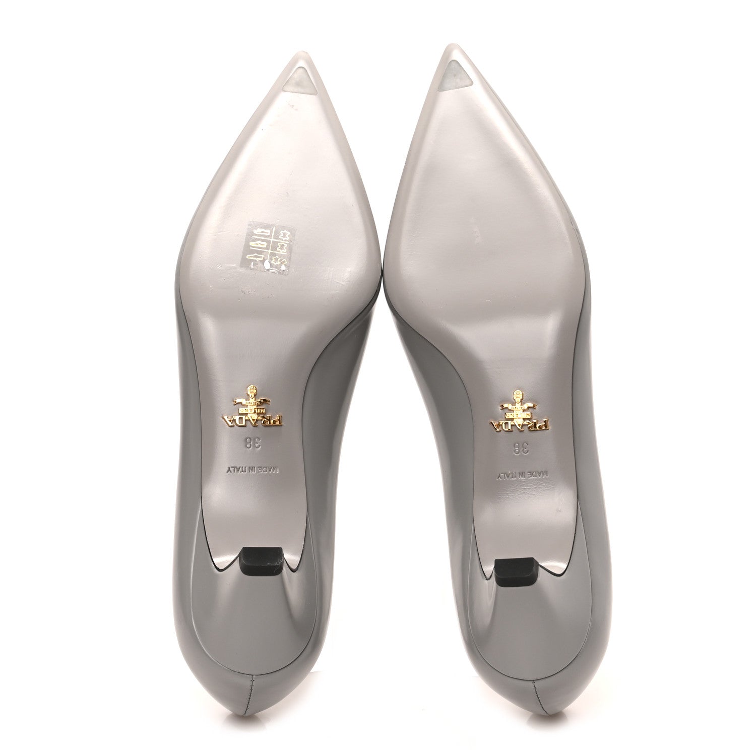 Prada Spazzolato Bouquet Pointed Toe 45mm Pumps 38 Grey 5 of 7