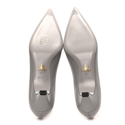 Prada Spazzolato Bouquet Pointed Toe 45mm Pumps 38 Grey 5 of 7