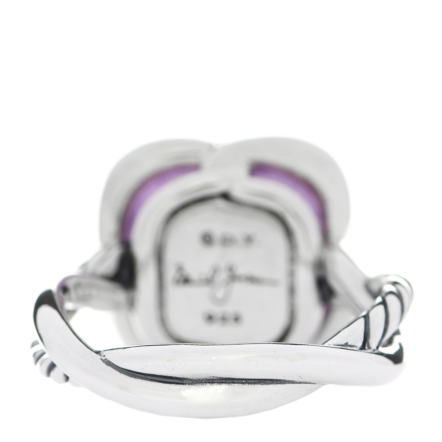 David Yurman Sterling Silver Amethyst 14mm Continuance Ring 57 8 4 of 5