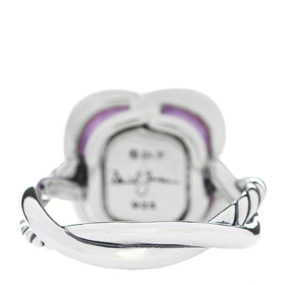 David Yurman Sterling Silver Amethyst 14mm Continuance Ring 57 8 4 of 5
