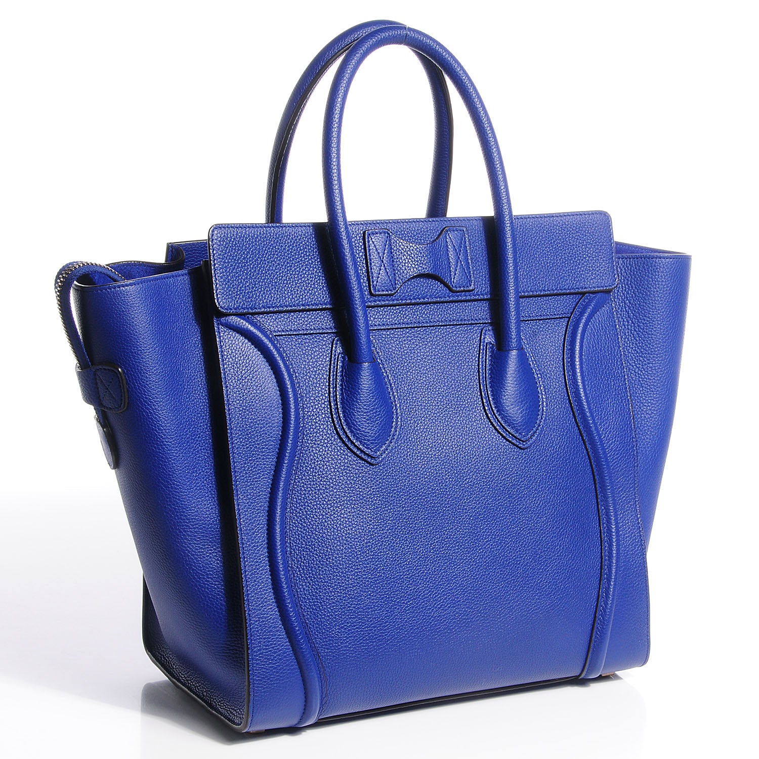 Celine Drummed Calfskin Mini Luggage Indigo 3 of 8