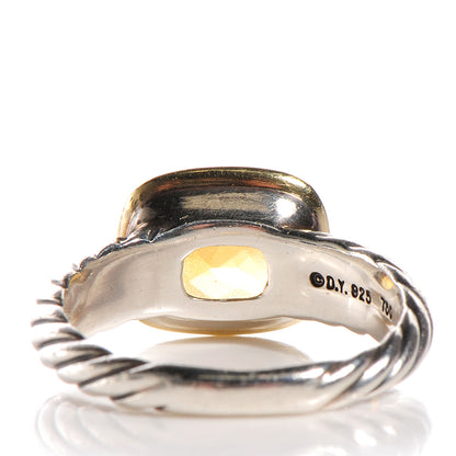 David Yurman Sterling Silver 18K Yellow Gold Citrine 10mm Noblesse Ring 54 7 5 of 6