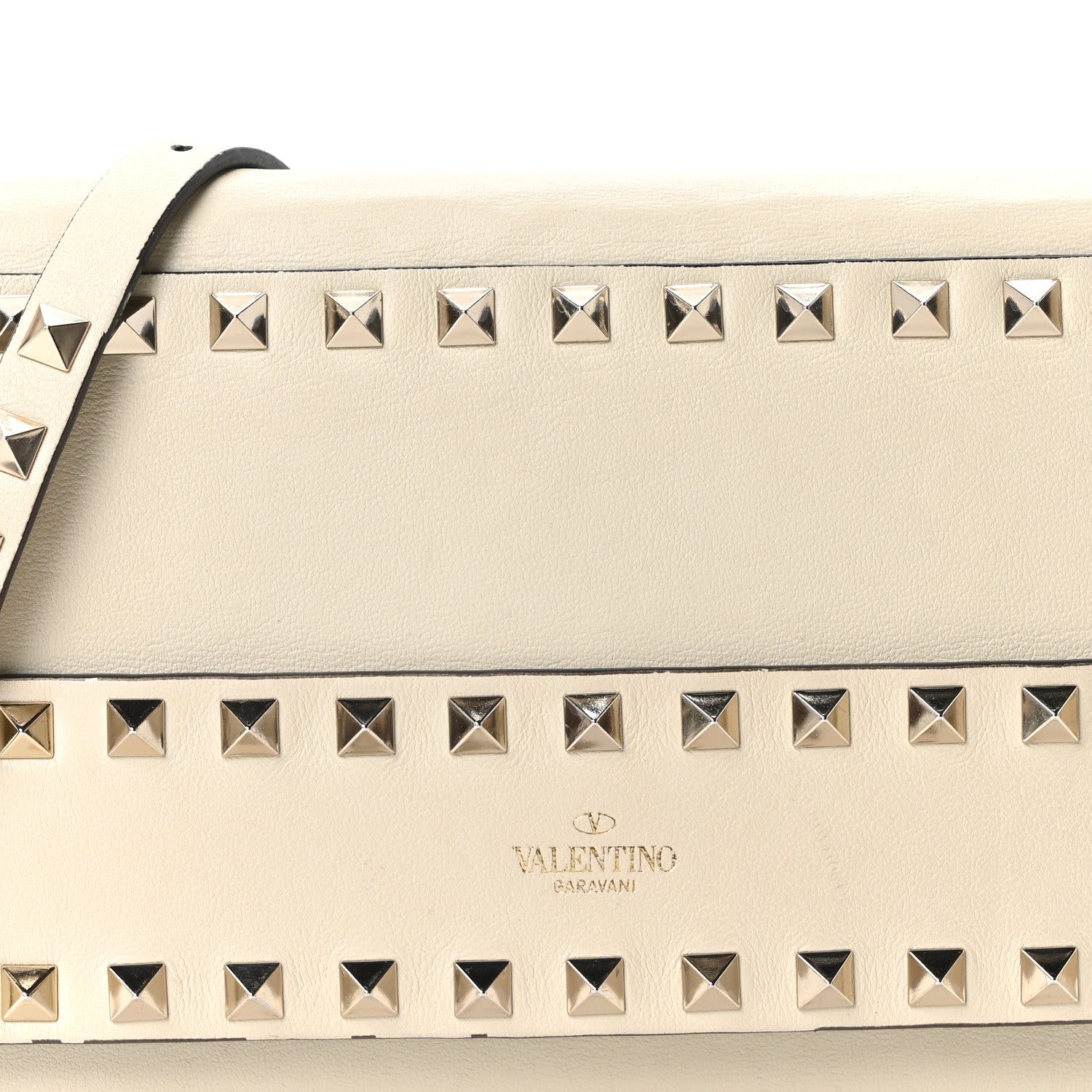 Valentino Garavani Grained Calfskin Small Rockstud Flap Crossbody Bag Light Ivory 6 of 8