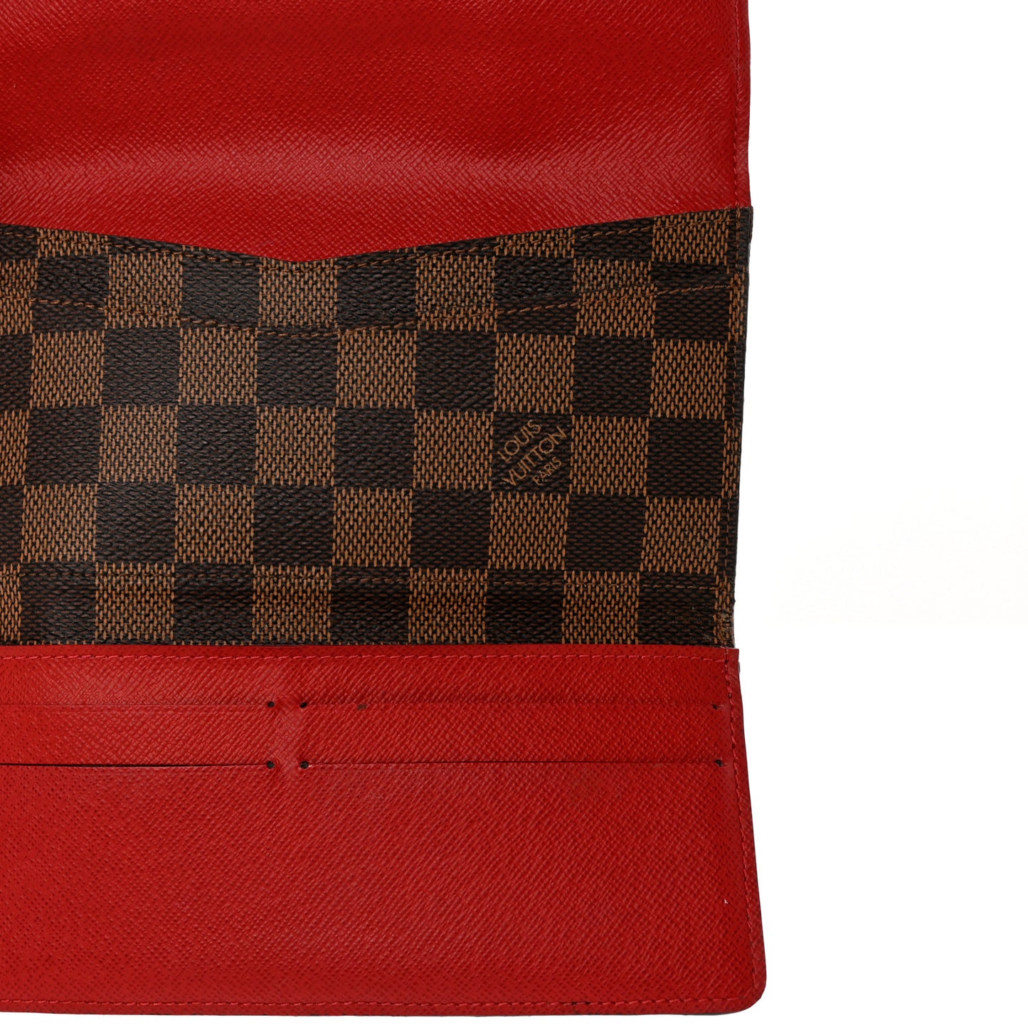 Damier Ebene Josephine Wallet Red