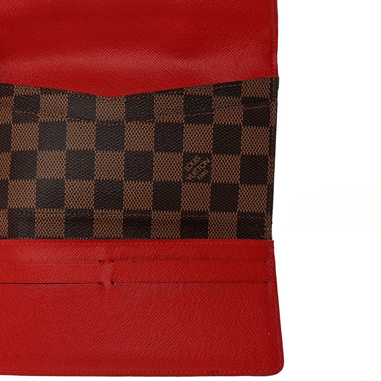 Louis Vuitton Damier Ebene Josephine Wallet Red 5 of 9
