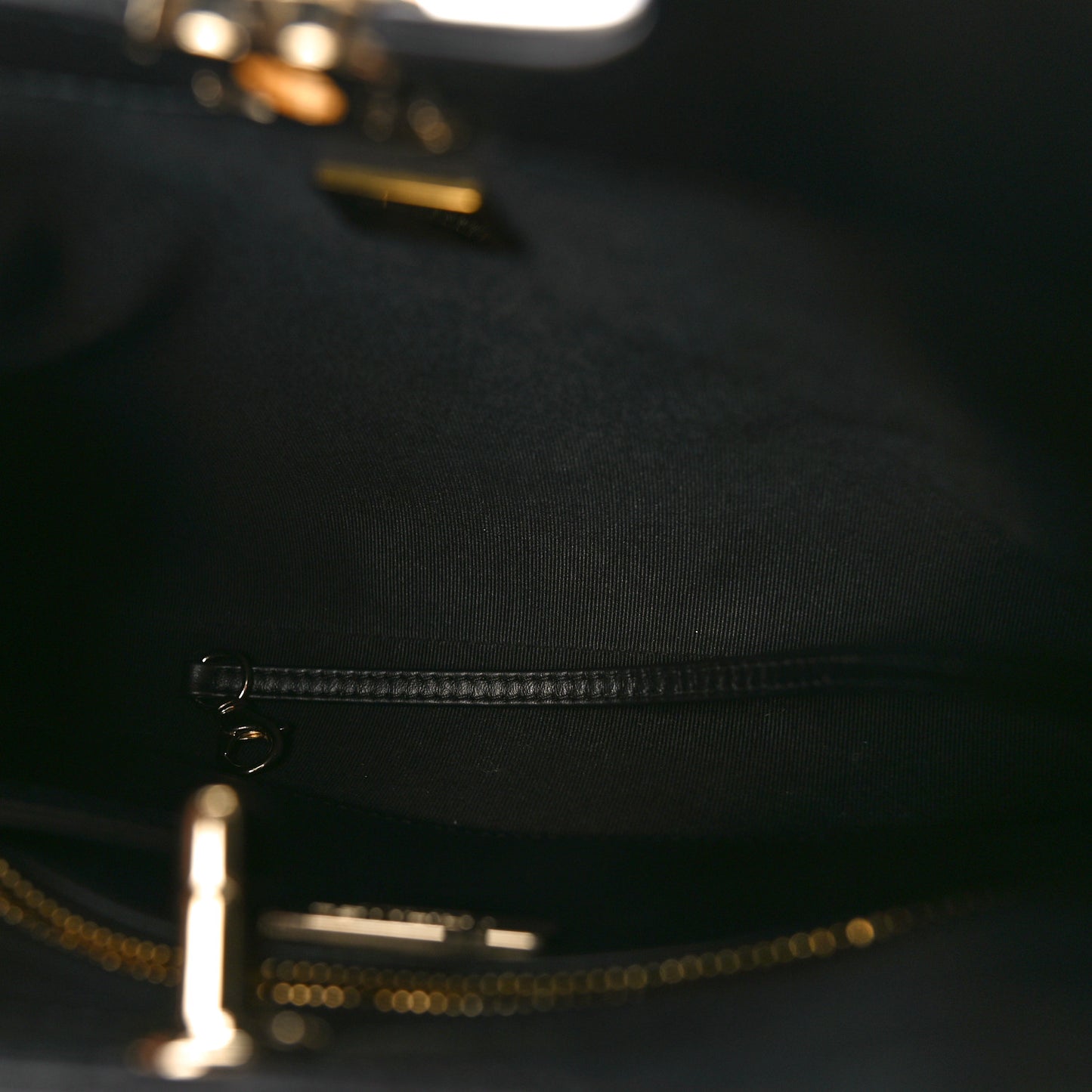 Shiny Crumpled Calfskin Quilted Mini 31 Shopping Bag Black