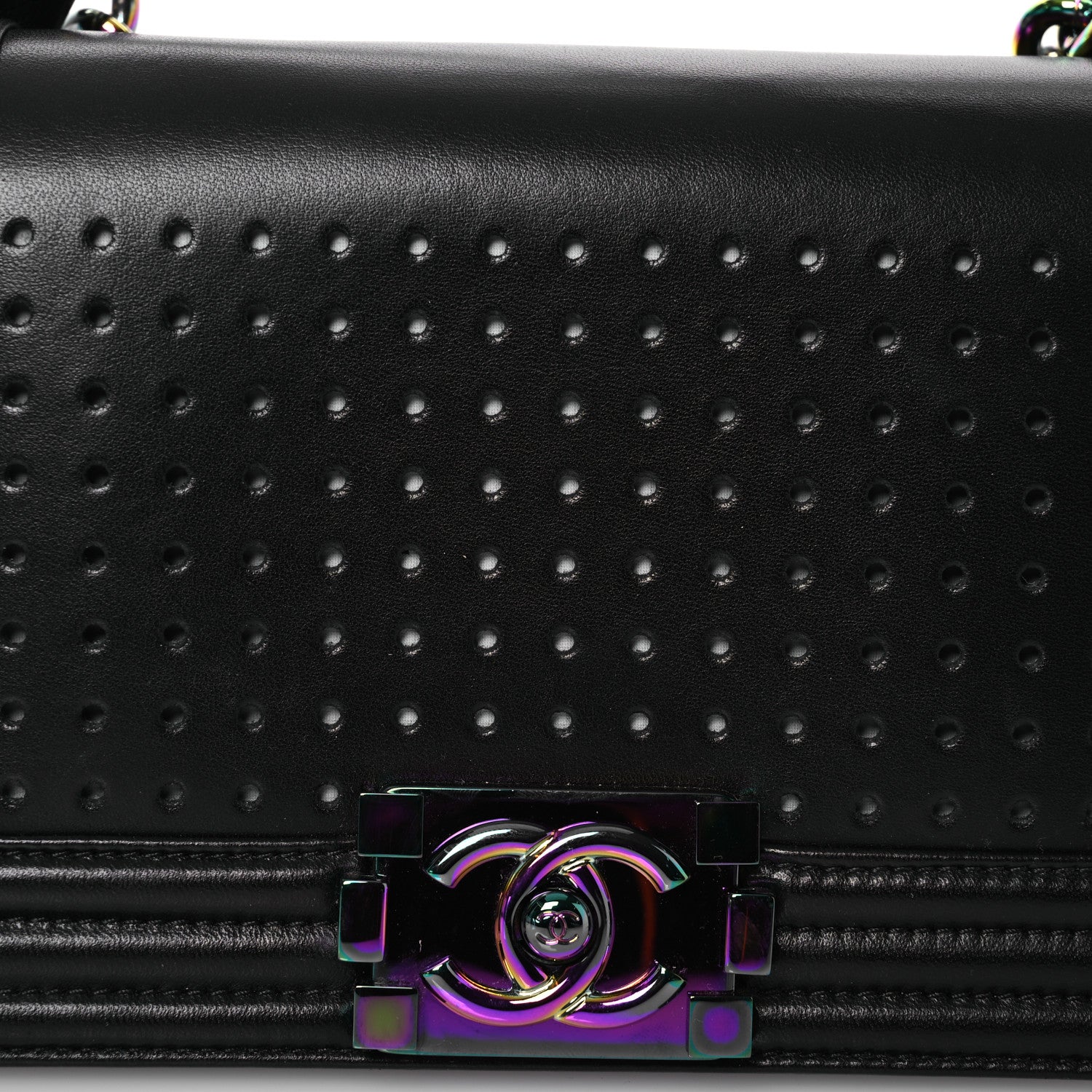 Chanel Lambskin LED Iridescent Metal Small Boy Flap Black Multicolor 9 of 15