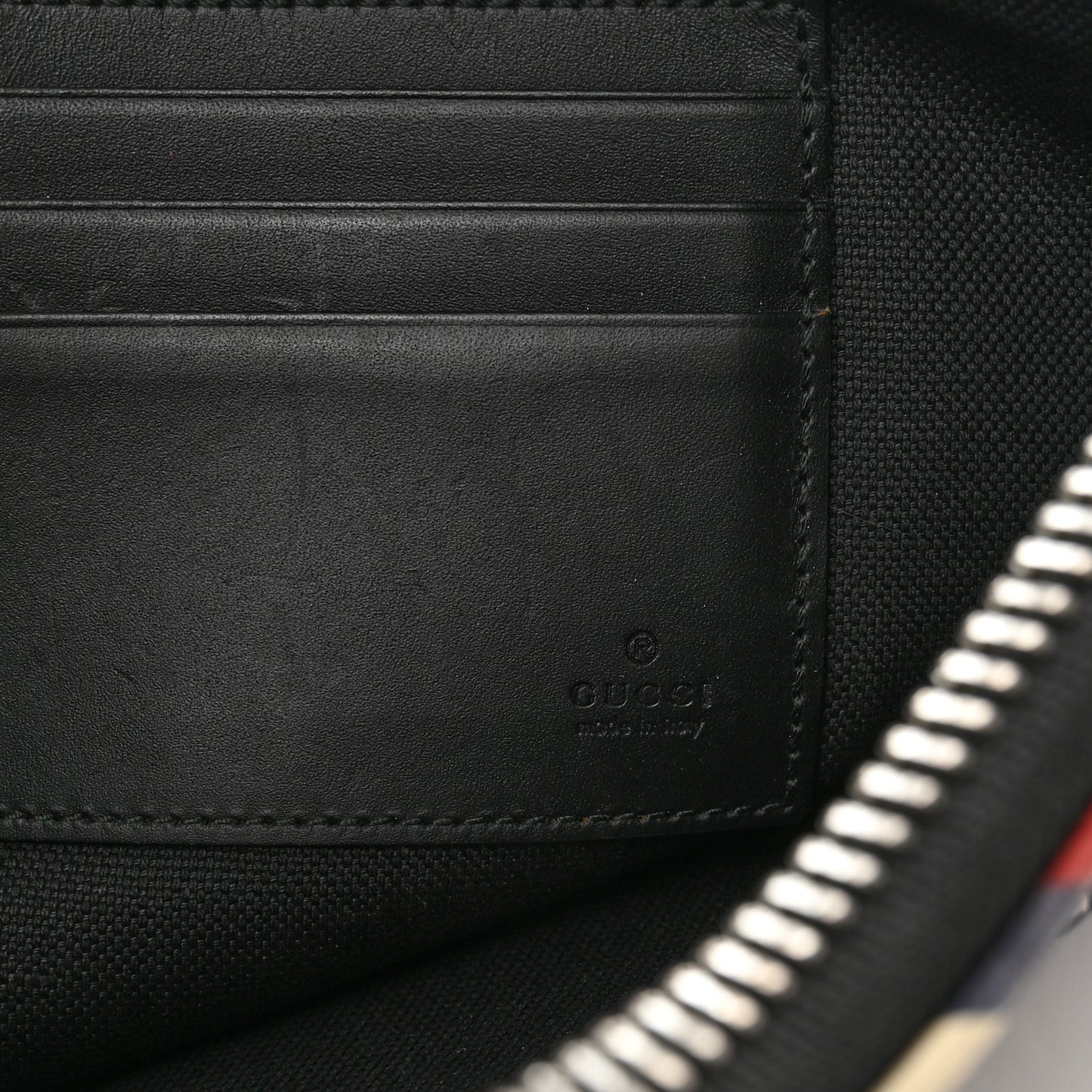 GG Supreme Monogram Night Courrier Zip Wristlet Pouch Black Multicolor