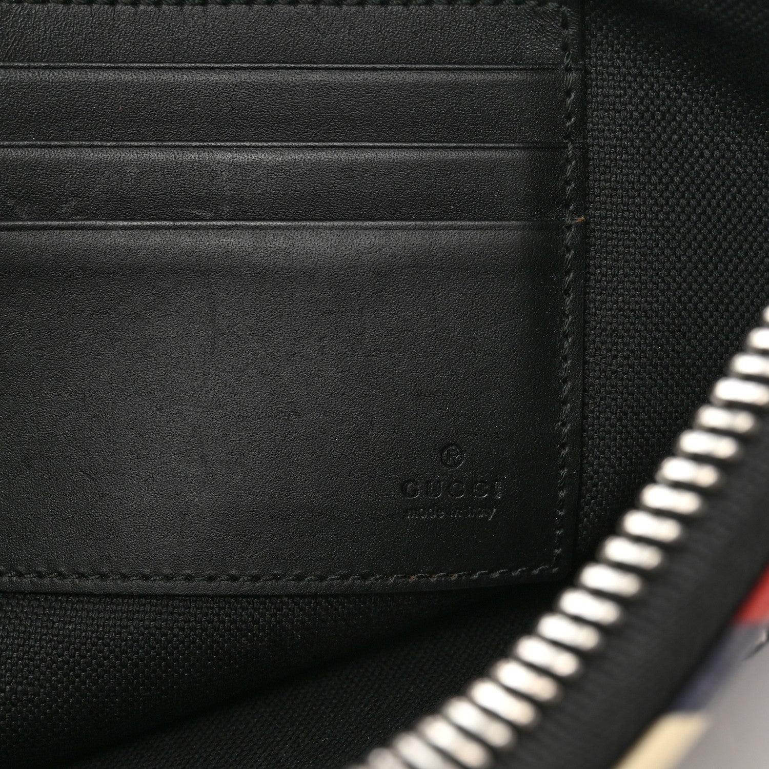 Gucci GG Supreme Monogram Night Courrier Zip Wristlet Pouch Black Multicolor 6 of 12