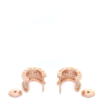 Bulgari 18K Rose Gold Diamond B.Zero1 Huggie Earrings 4 of 5