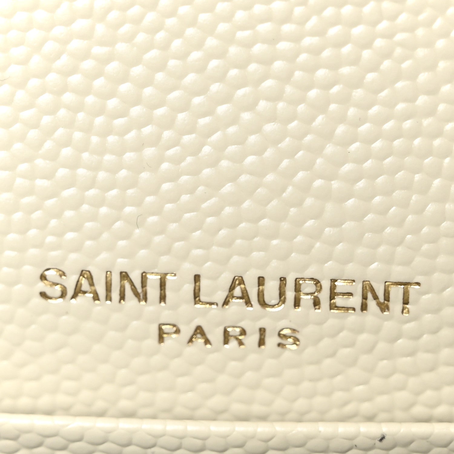 Saint Laurent Grain De Poudre Matelasse Chevron Monogram Envelope Chain Wallet Optical White 6 of 10