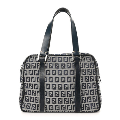 Fendi Zucca Boston Navy 1 of 9