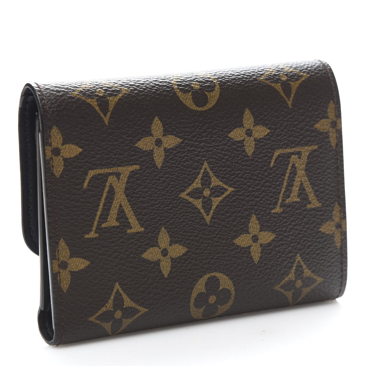 Monogram Flower Lock Compact Wallet Black