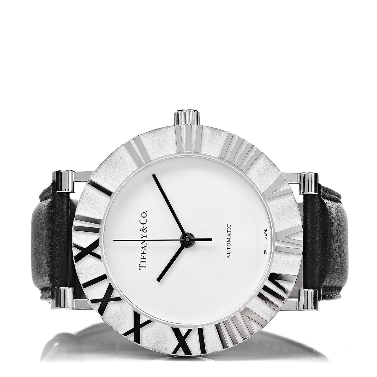 Sterling Silver Calfskin 39mm Atlas Automatic Watch