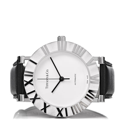 Tiffany Sterling Silver Calfskin 39mm Atlas Automatic Watch 3 of 8