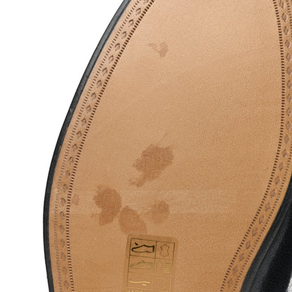 Gucci Goatskin Stripe Mens Horsebit Slingback Slippers 9 Black 7 of 10