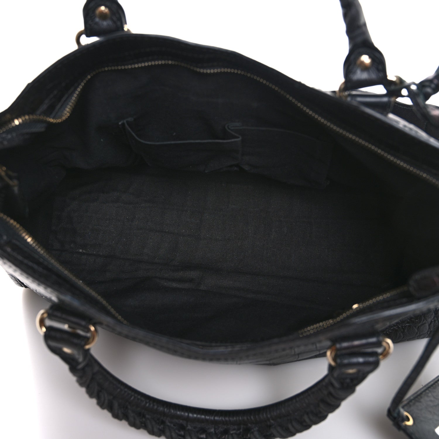 Balenciaga Calfskin Crocodile Embossed Giant 12 Gold Hardware City Black 6 of 13