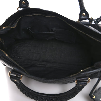 Balenciaga Calfskin Crocodile Embossed Giant 12 Gold Hardware City Black 6 of 13
