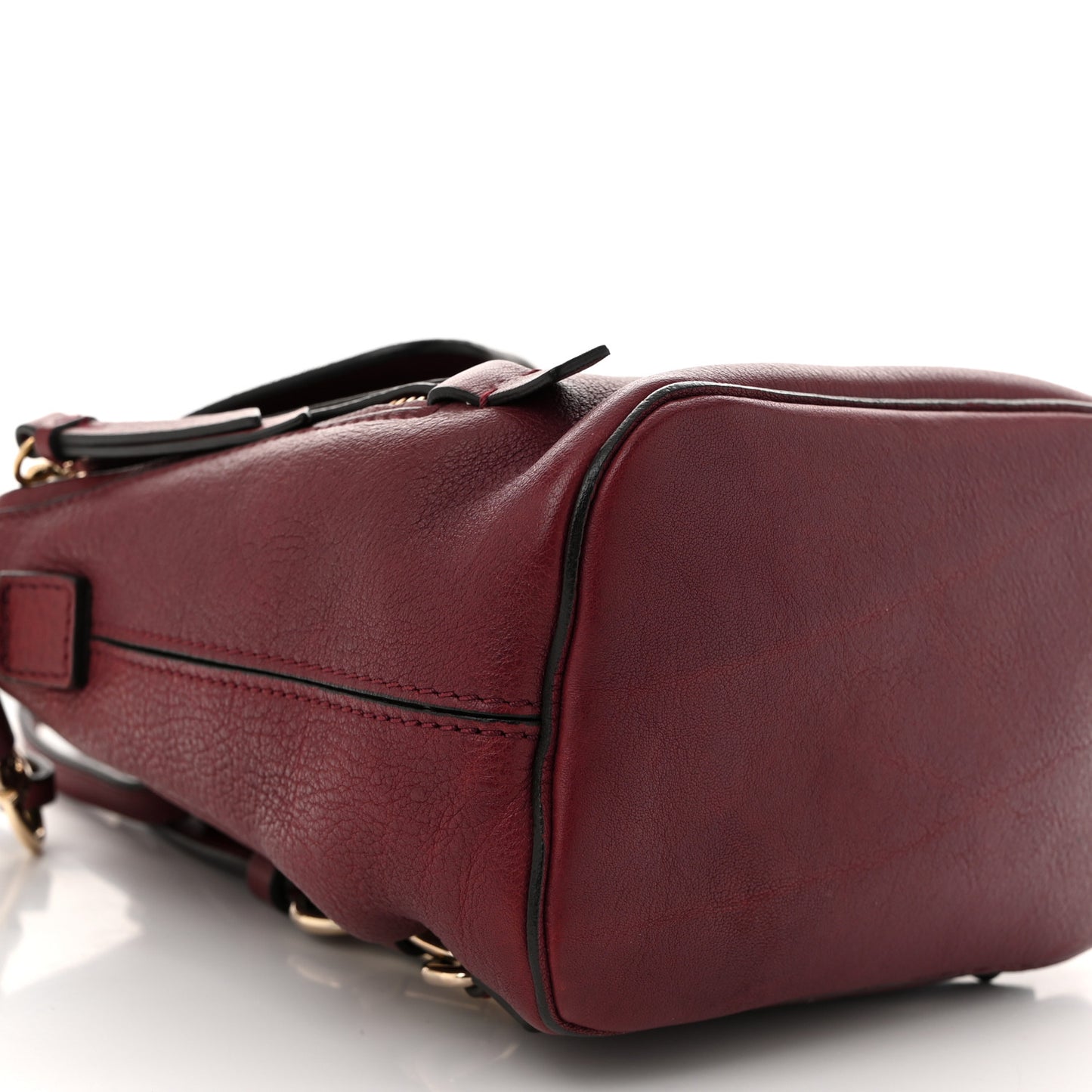 Suede Calfskin Mini Faye Backpack Earthy Red