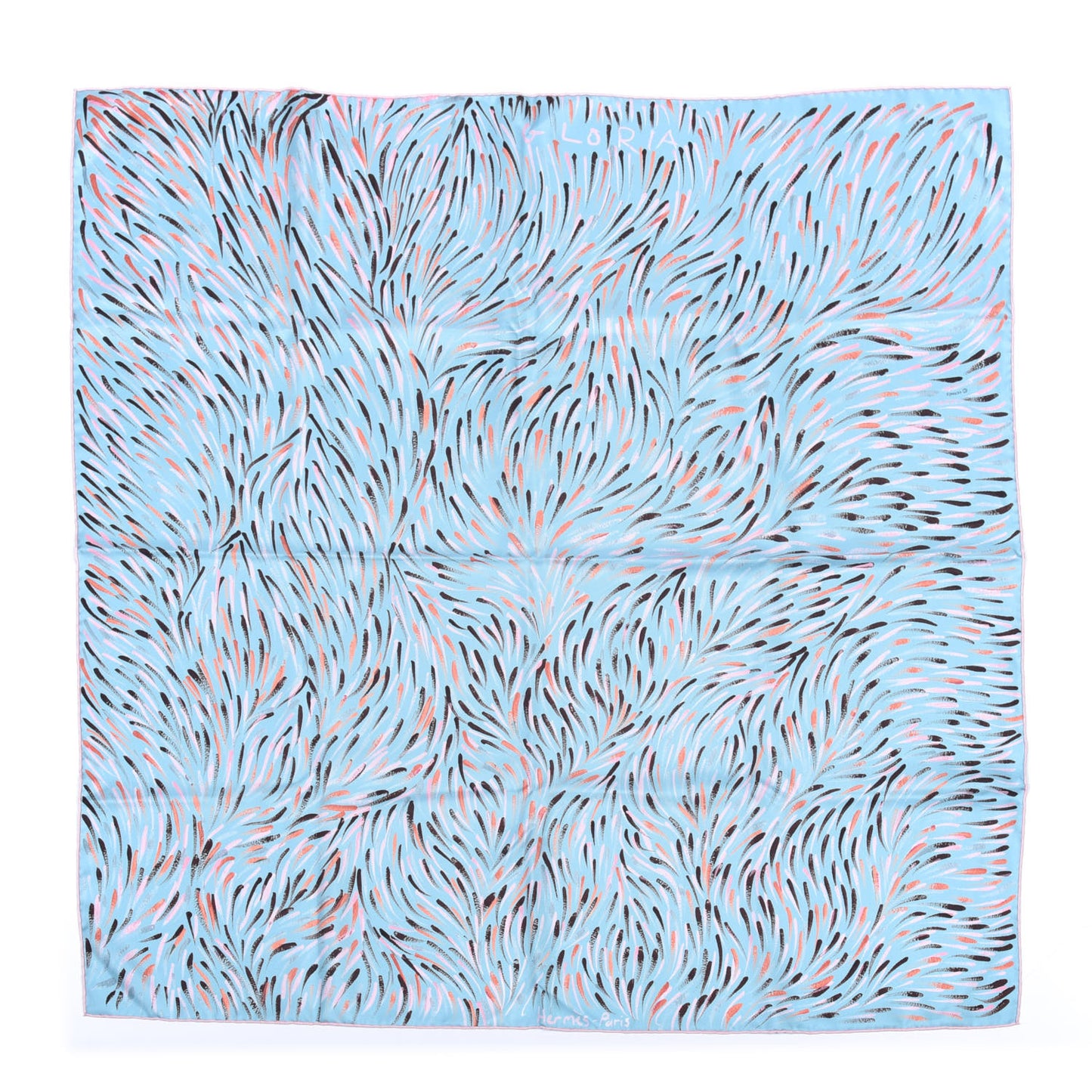 Silk Le Reve De Gloria Scarf 90 Bleu Glacier Rose