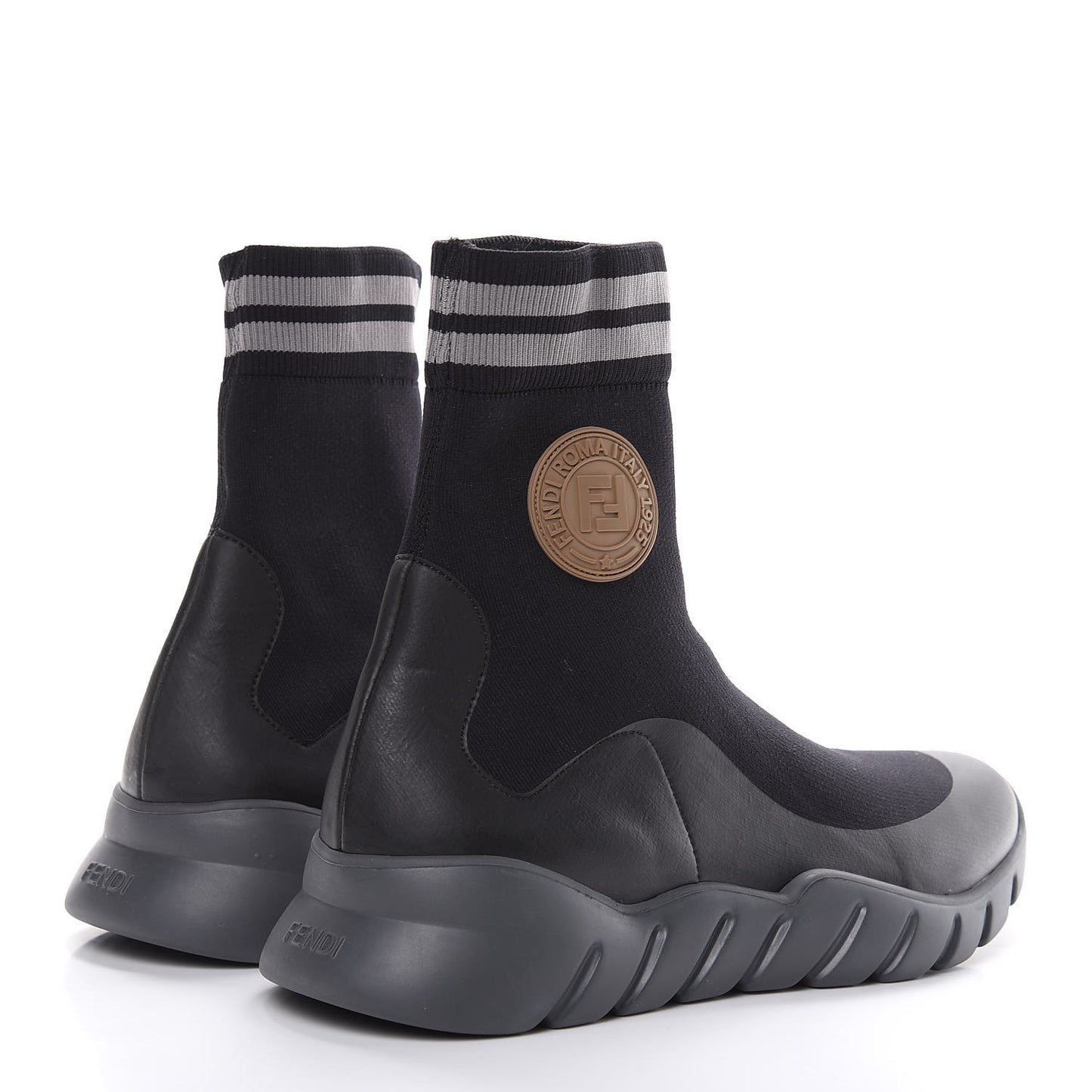 Jersey Striped Mens High Top Sock Sneakers 9 Black