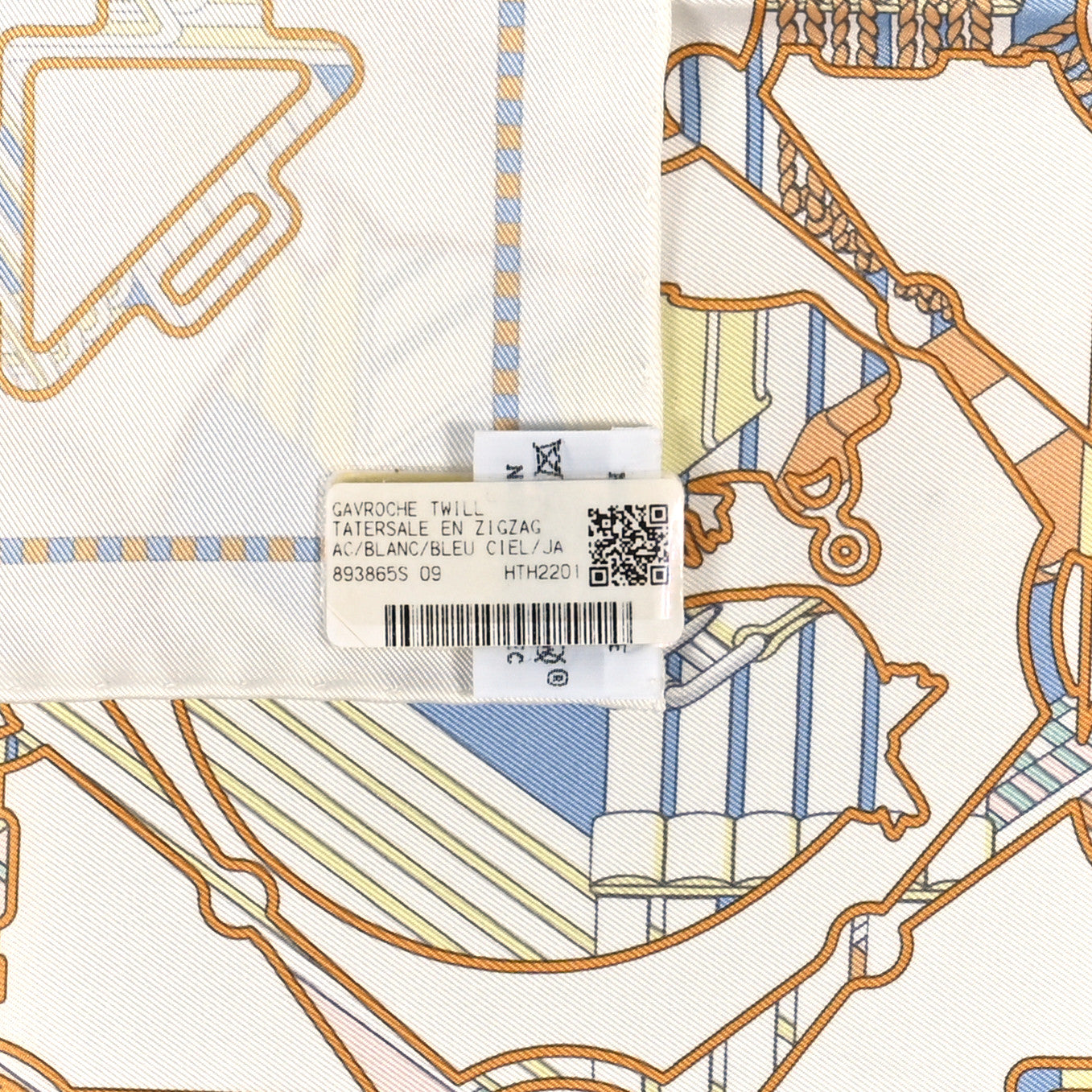 Silk Tatersale En Zigzag Pocket Square White Bleu Ciel