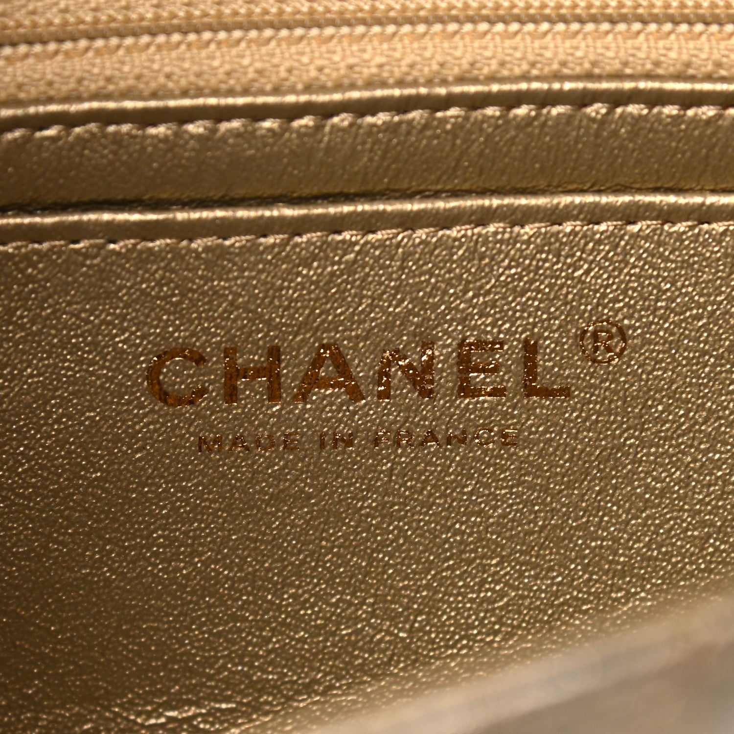 Chanel Patent Metallic Crumpled Calfskin Chevron Quilted Mini Rectangular Flap Gold 6 of 10