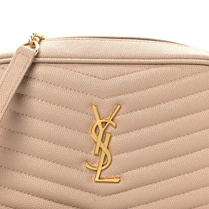 Saint Laurent Grain De Poudre Matelasse Monogram Mini Lou Camera Bag Dark Beige 8 of 11