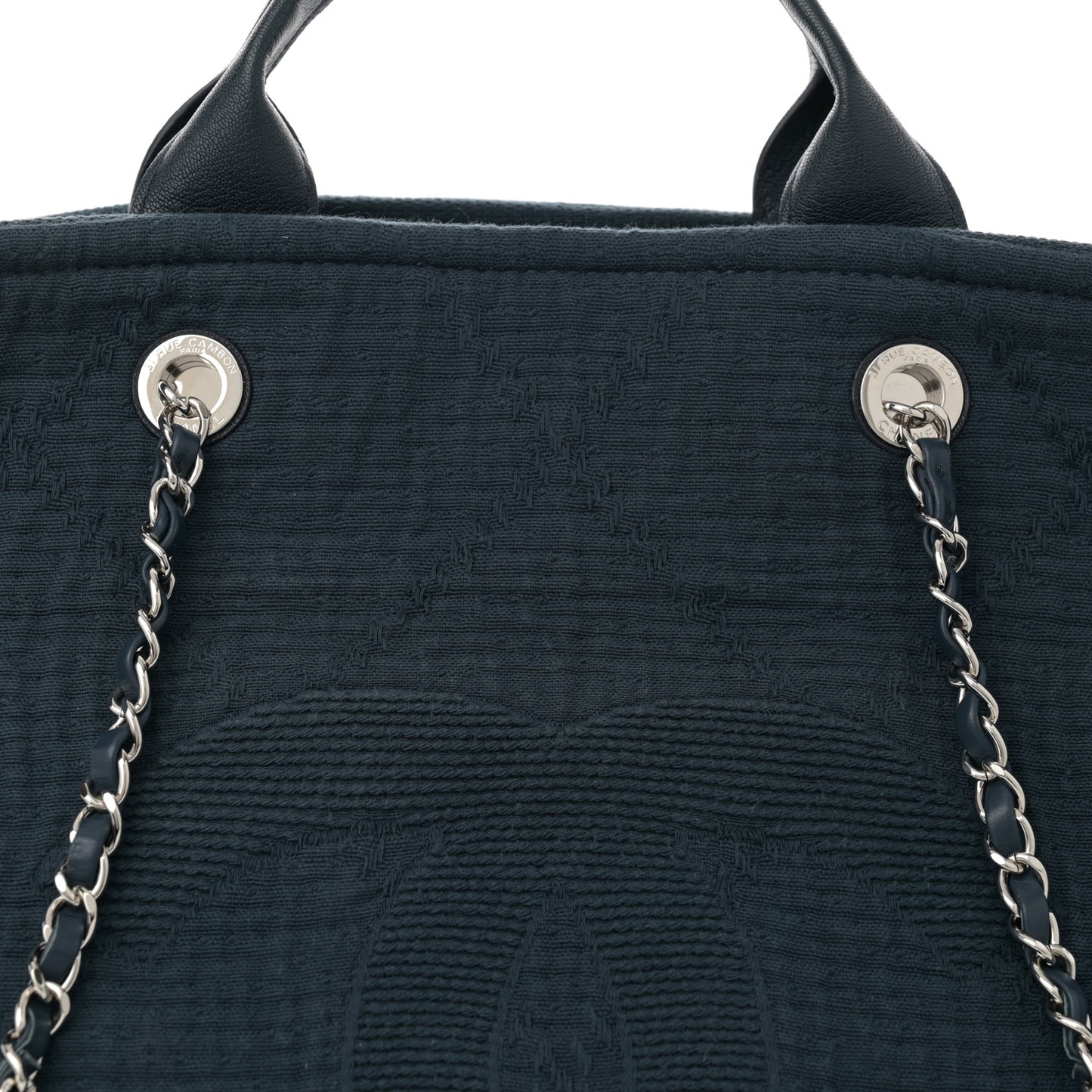 Canvas Extra Large Double Face Shopping Tote Dark Blue