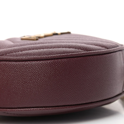 Saint Laurent Grain De Poudre Matelasse Chevron Quilted Round Vinyle Camera Bag Rouge Legion 8 of 8