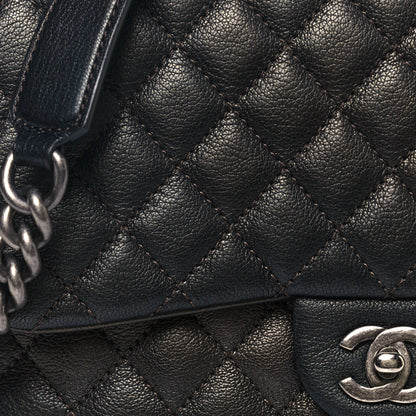 Chanel Metallic Goatskin Quilted Medium Rock In Rome Flap Charcoal 7 of 14