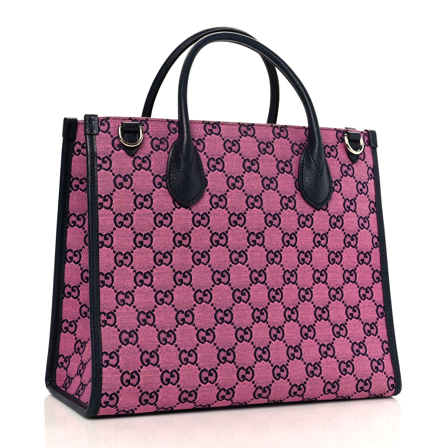 Monogram Multicolor Textured Dollar Calfskin Small Retro Interlocking G Tote Bag Pink Blue