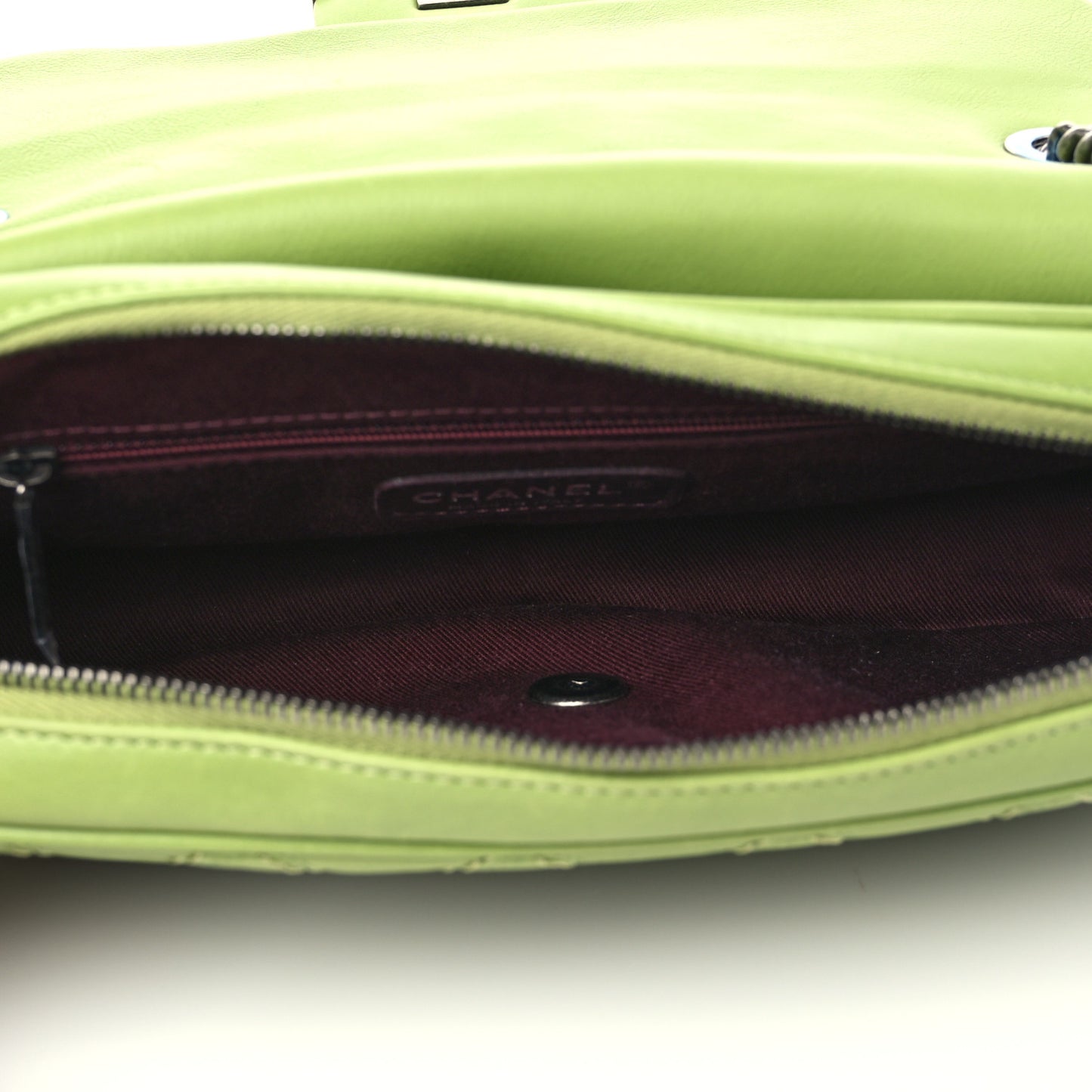Calfskin Quilted Medium Coco Sporran Flap Green