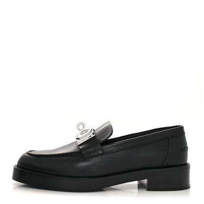 Hermes Calfskin Womens Hot Loafer 40 Black 1 of 8