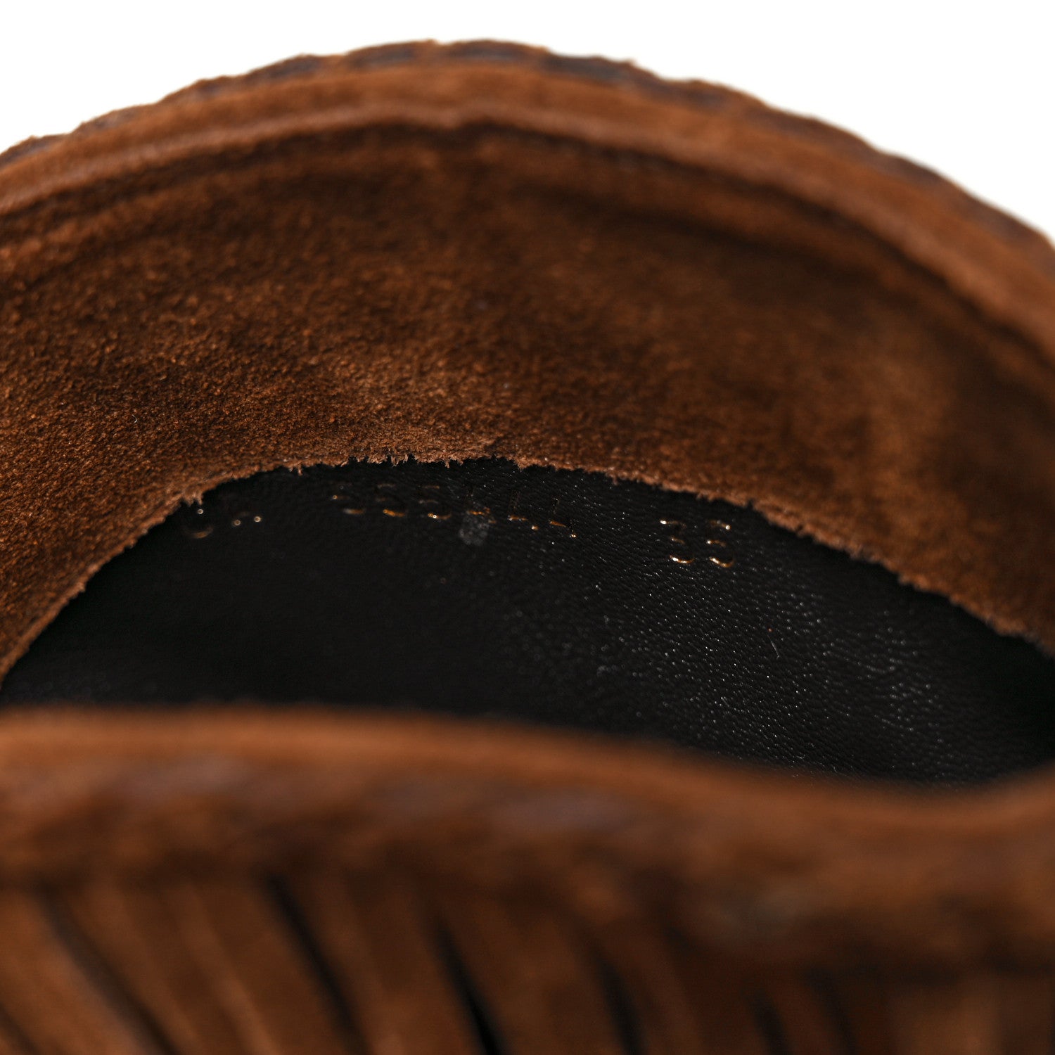 Saint Laurent Suede Fringe Charlotte Ankle Boots 35 Tan 7 of 8