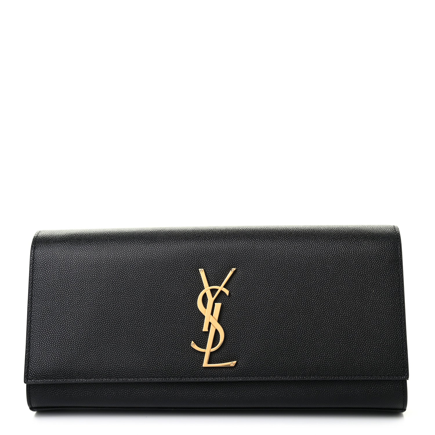 Saint Laurent Grain De Poudre Monogram Cassandre Clutch Black 1 of 15