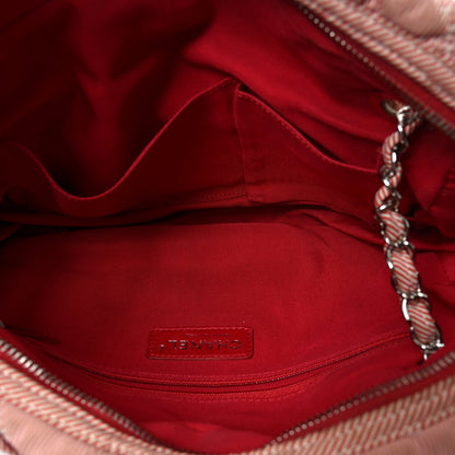 Chanel Nylon Bubble Quilt Shoulder Bag Red White 5 of 10