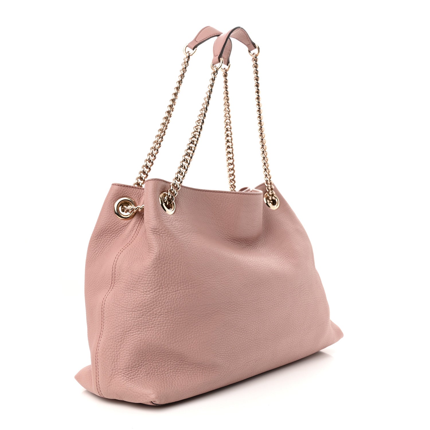 Gucci Pebbled Calfskin Medium Soho Chain Shoulder Bag Dark Cipria 3 of 11