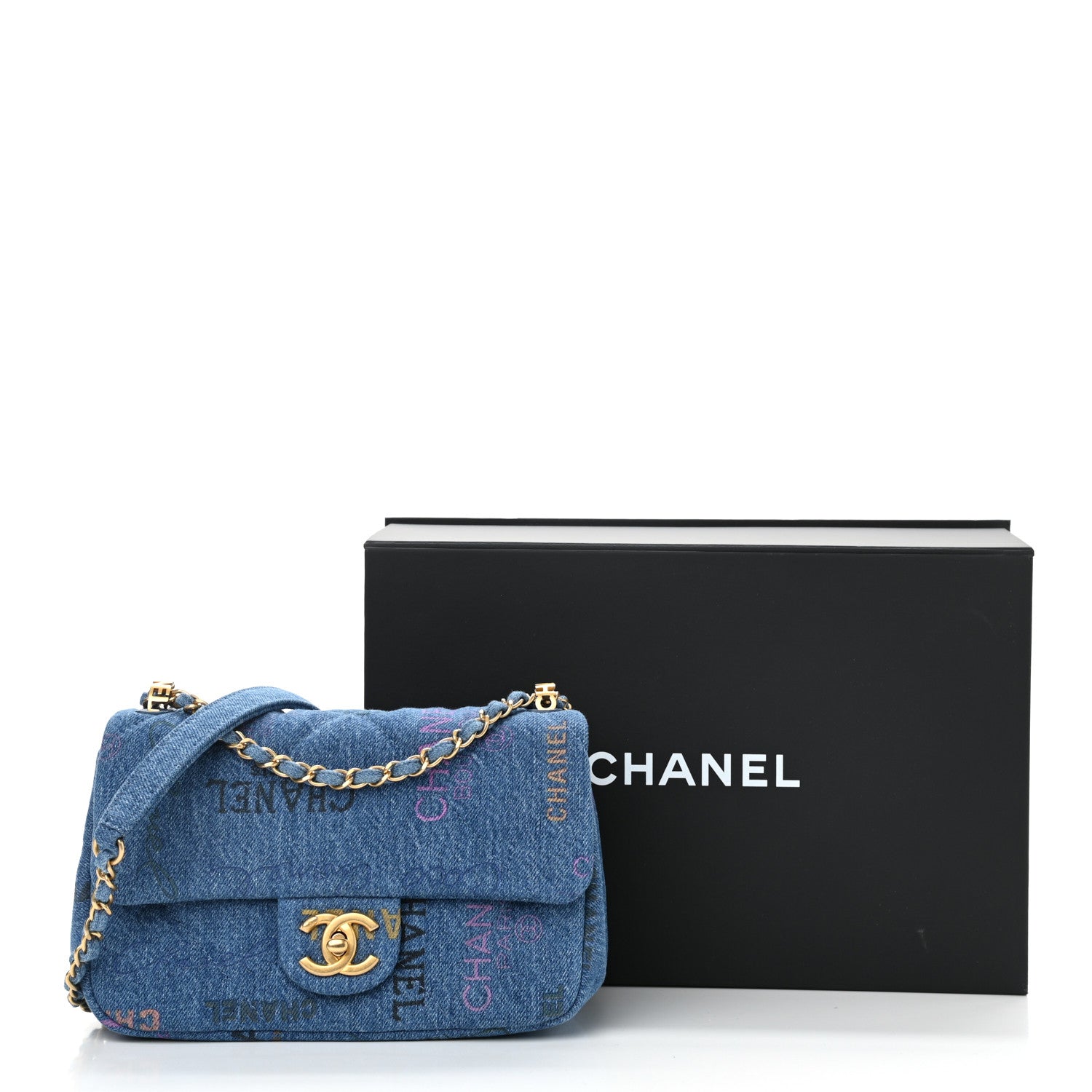 Chanel Denim Quilted Mini Denim Mood Rectangular Flap Blue Multicolor 11 of 11