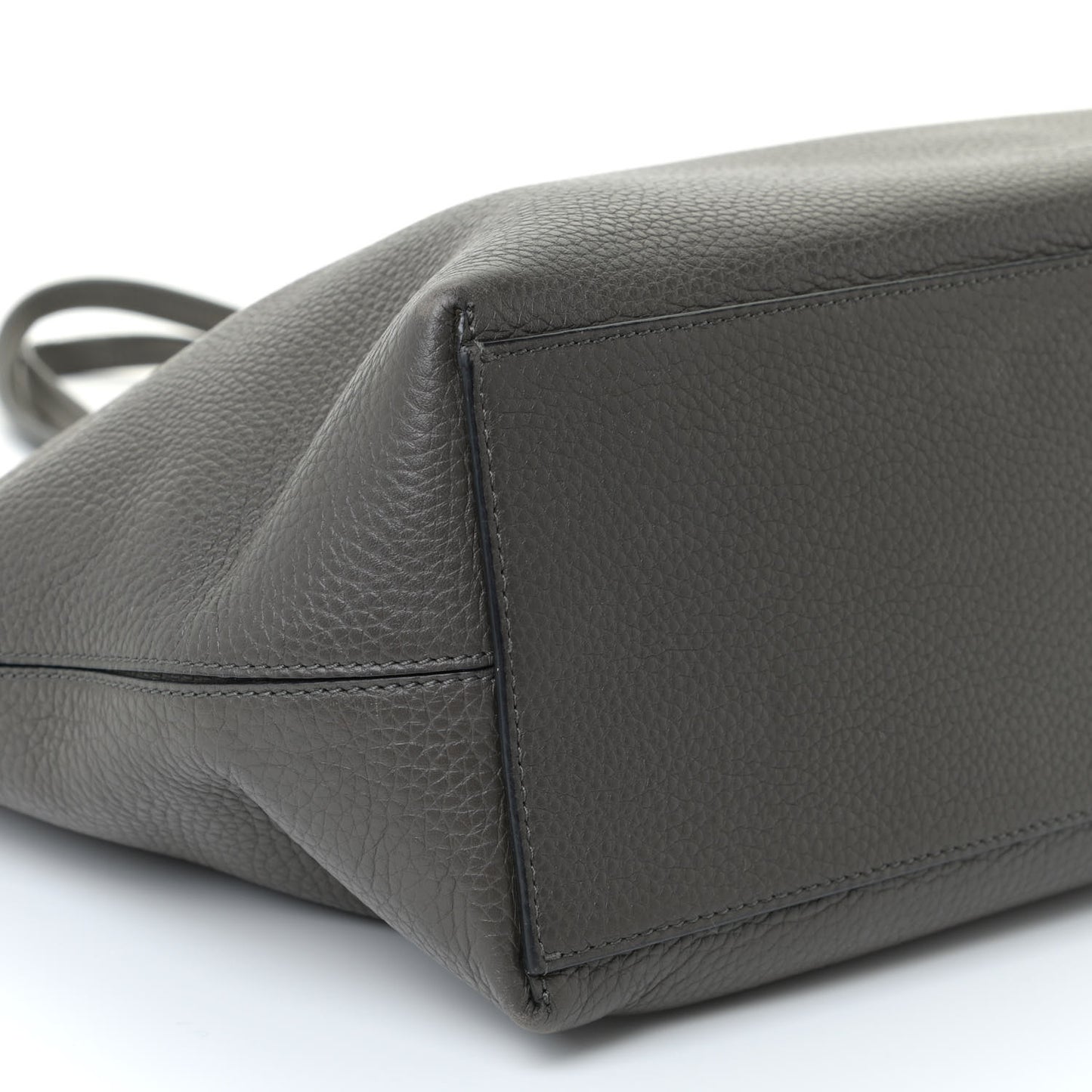 Grained Calfskin Rockstud Shoulder Tote Graphite