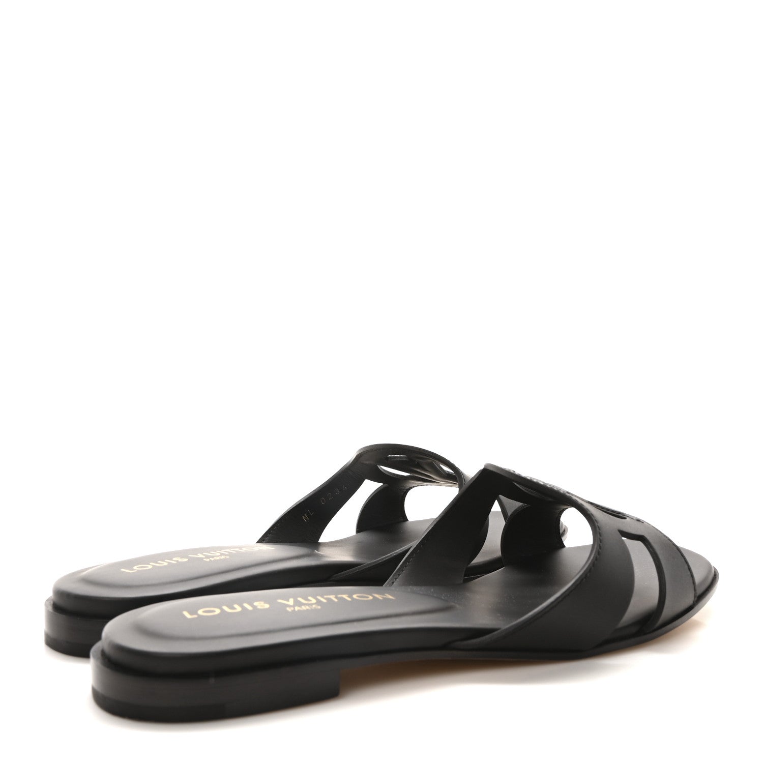 Louis Vuitton Calfskin LV Isola Flat Sandals 38 Black 5 of 8