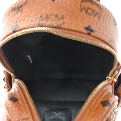MCM Visetos Side Stud X-Mini Stark Bebe Boo Backpack Cognac 4 of 4